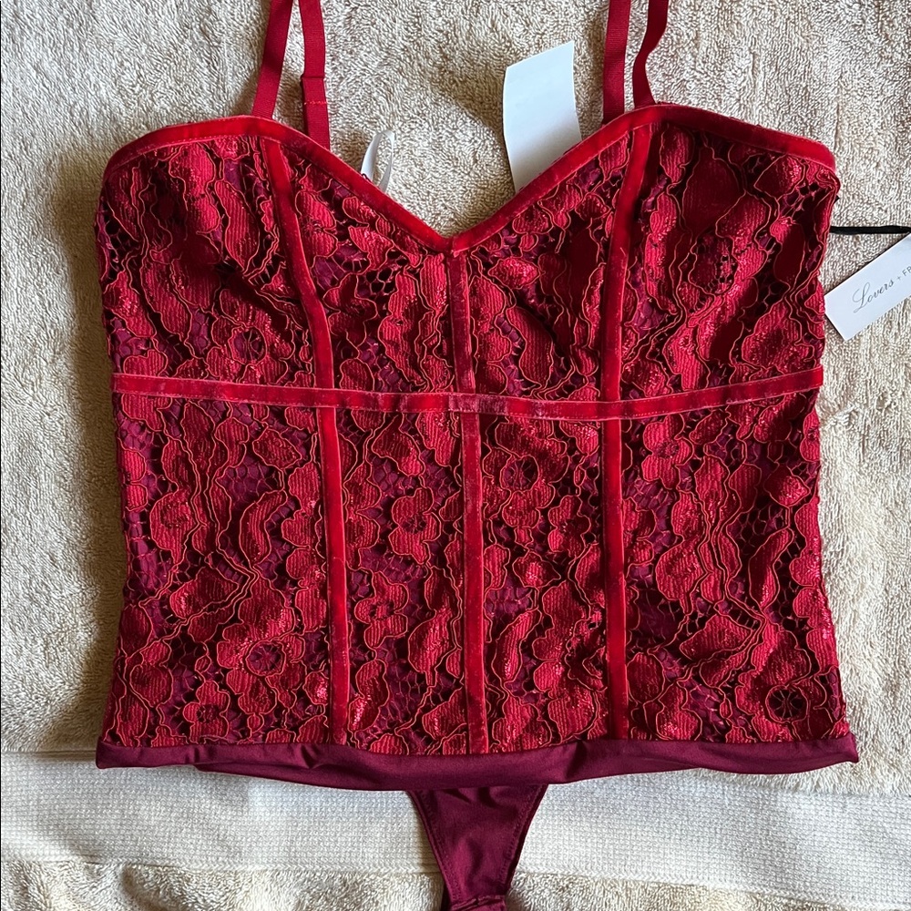 Lovers + Friends Scarlet Lace Bustier